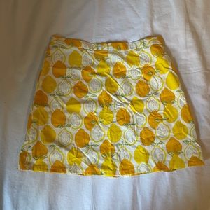 lemon print mini skirt